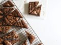 Peanut Butter Pretzel Shortbread Brownie Recipe by The Wood and Spoon Blog by Kate Wood. This is a layered dessert made in a sheet pan. A salty pretzel shortbread crust with butter and brown sugar. There is a soft and creamy peanut butter cup filling. The whole thing is topped with a chocolate chip brownie made from melted chocolate bars and chips. Adapted from ina garten's brownie recipe. This serves a crowd and is great for a party barbecue or gathering. Recipe at thewoodandspoon.com