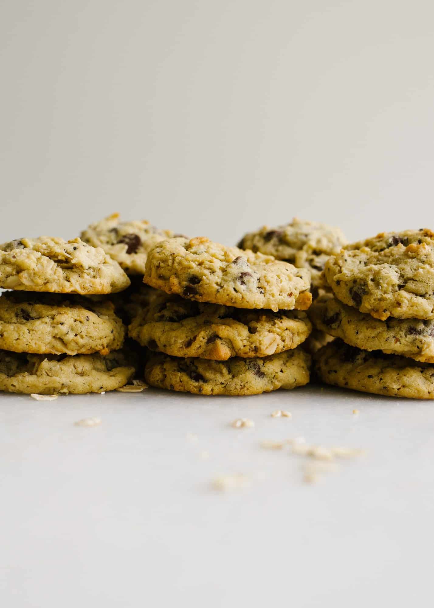 Lactation Cookies by Wood and Spoon blog. These are healthy oatmeal chocolate chip cookies that help stimulate milk production in nursing moms. Cookieshave flaxseed, chia seeds, oatmeal, and brewer's yeast that helps to increase milk supply. Read about the recipe and learn how to make these delicious cookies that don't taste weird on thewoodandspoon.com