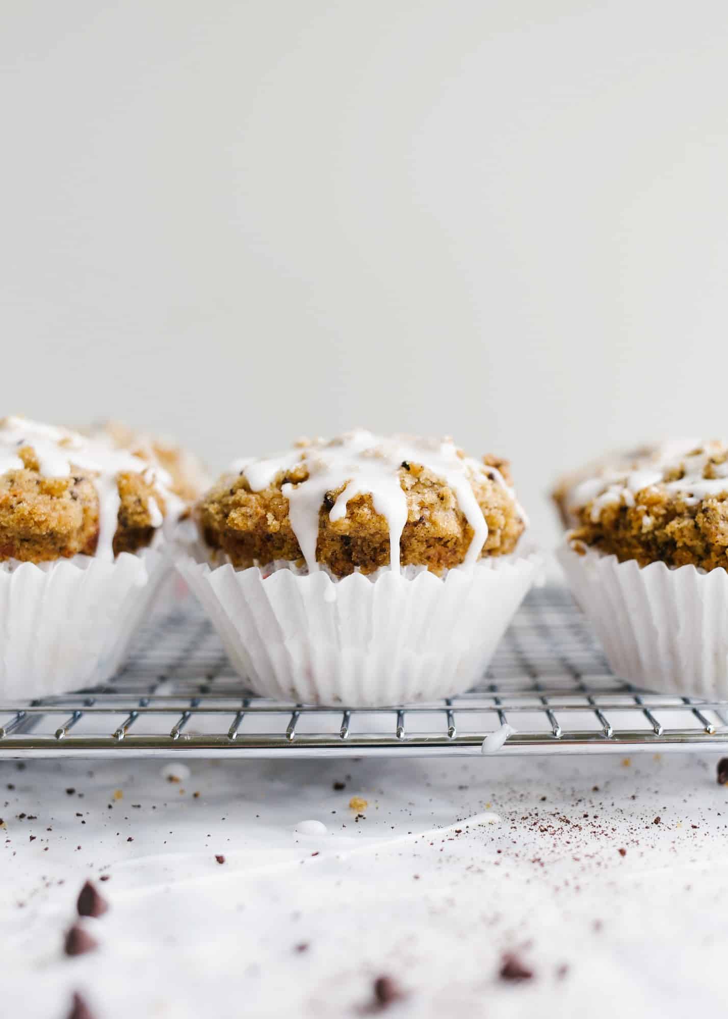 Java Chip Muffins by Wood and Spoon blog. These are fluffy, one-bowl muffins scented with coffee and dotted with mini chocolate chips. The muffins have a simple brown sugar streusel crumble that has espresso powder and adds a bit of sweet to the muffins. These taste terrific with morning coffee and are a simple make ahead breakfast or brunch treat. Learn more about this easy family recipe on thewoodandspoon.com