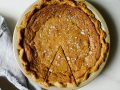 Salted Maple Pie by Wood and Spoon. This is a decadent chess pie recipe from Sister Pie in Detroit! Made with eggs, maple syrup, and a buttery flaky crust, this pie is a sweet and salty lover's dream! Perfect for the fall and holidays, this pie would be at home on any Thanksgiving table. Find the recipe and how to for par-baking crust and knowing when this pie is done on thewoodandspoon.com by Kate wood.