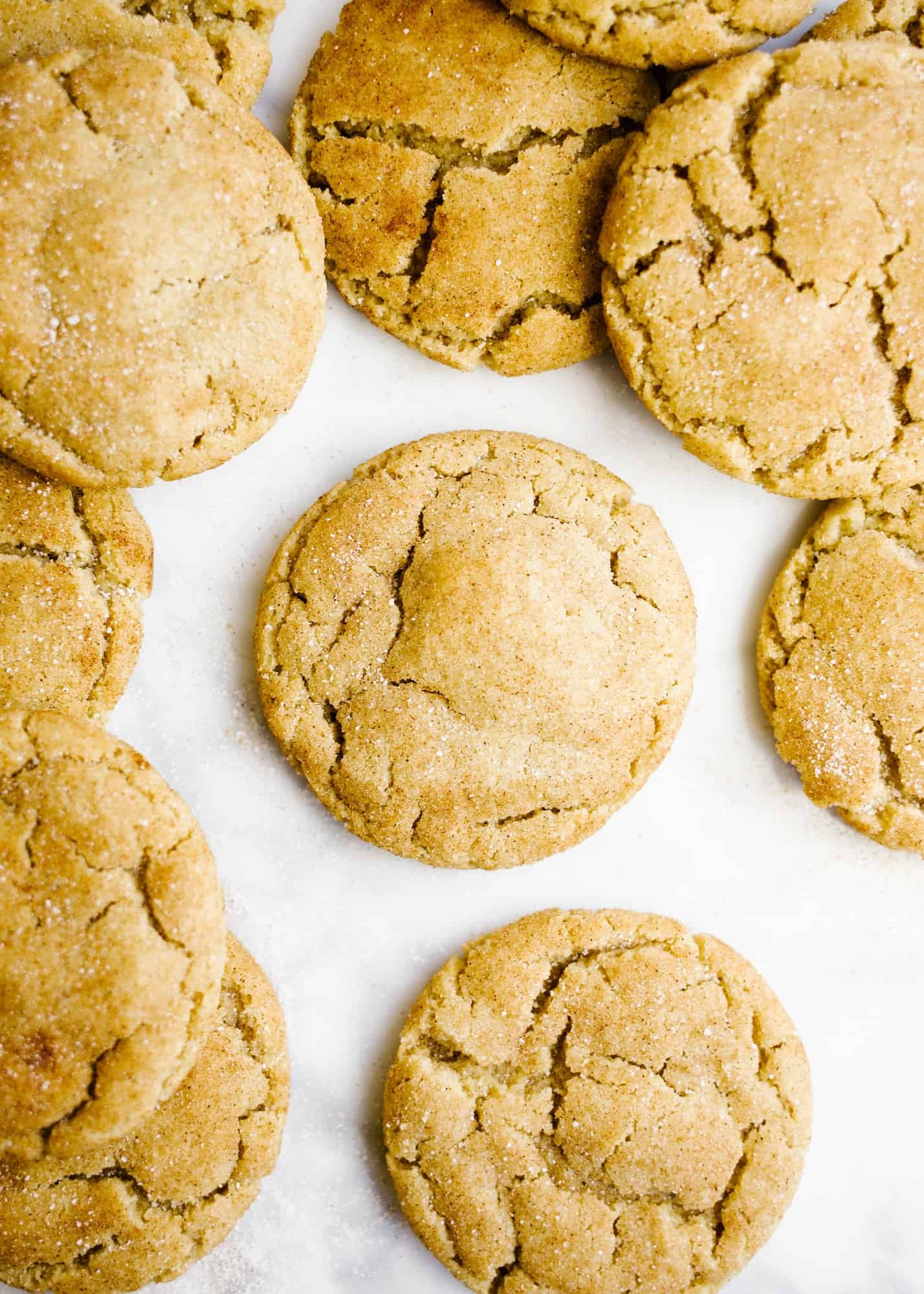 Bourbon Brown Butter Snickerdoodles by Wood and Spoon blog. These are chewy brown sugar snickerdoodles scented with bourbon. Lightly salted and perfectly sweetened, these cookies are a delicious fall treat to serve a crowd or anyone who loves a little bourbon whiskey. Learn how simple it is to make these one-bowl cookies on thewoodandspoon.com